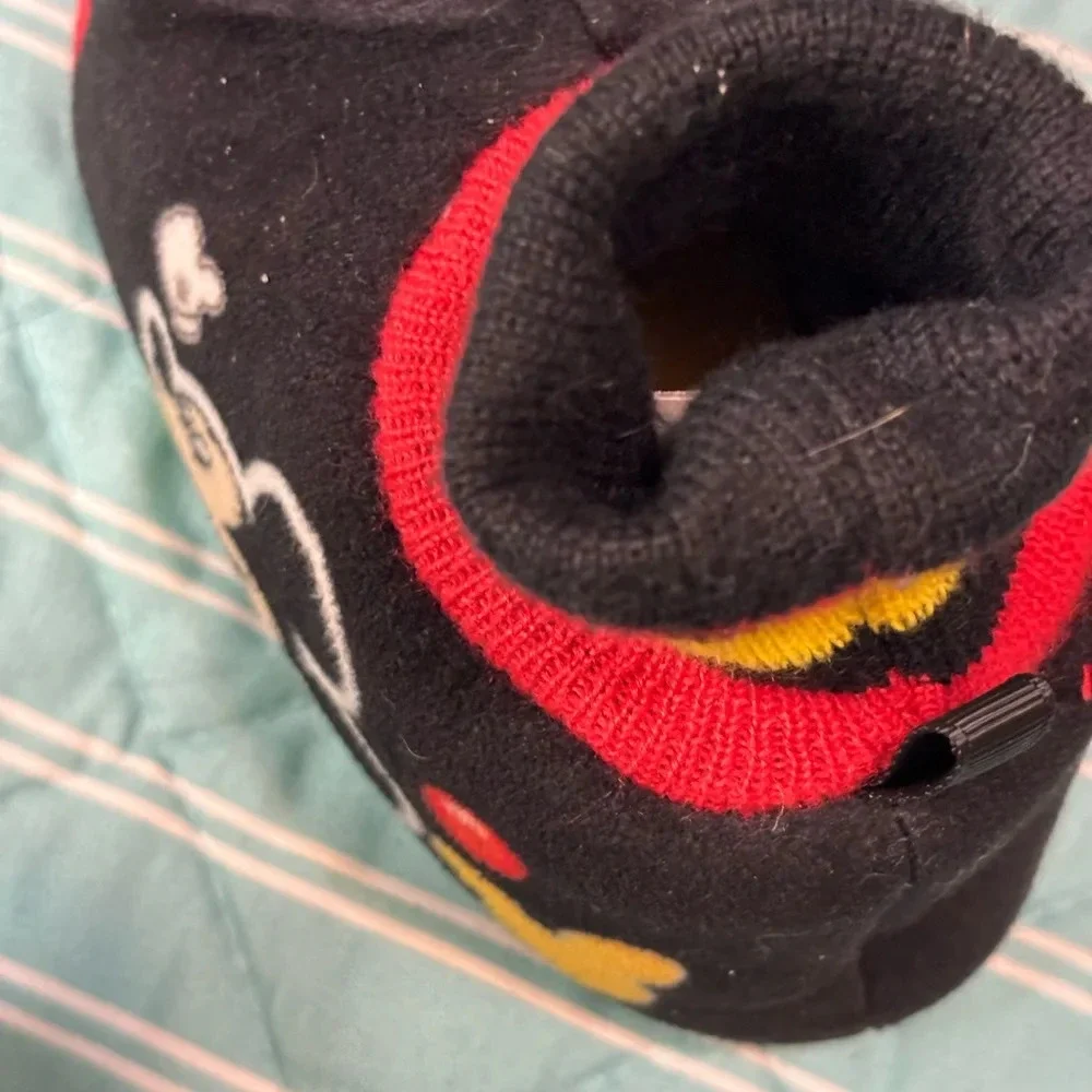 Toddler Boy Disney Plush Mickey Mouse Slippers Shoes Size 5/6